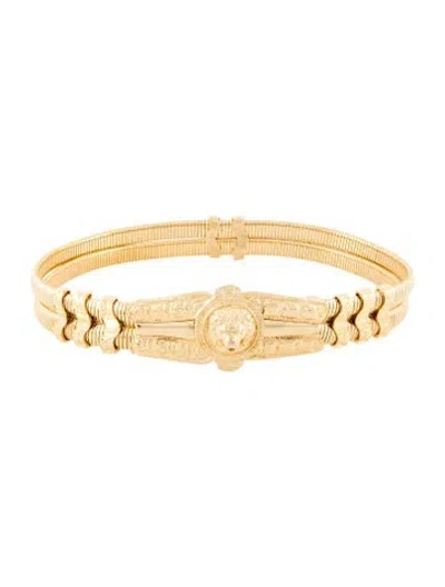 Pre-owned Judith Leiber Metal Chain-link Belt In Gold