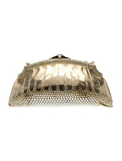 Pre-owned Judith Leiber Metal Clutch In Gold