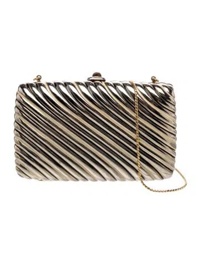 Pre-owned Judith Leiber Metal Clutch In Gold/metallic