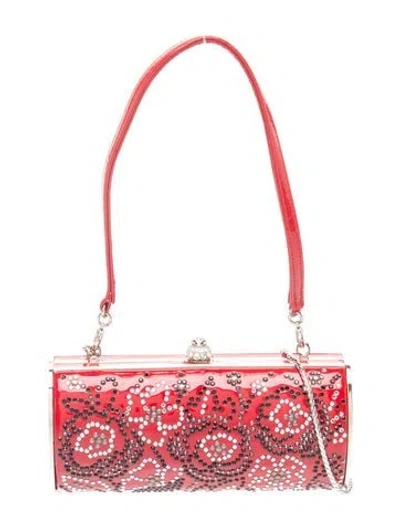 Pre-owned Judith Leiber Metal Clutch In Red