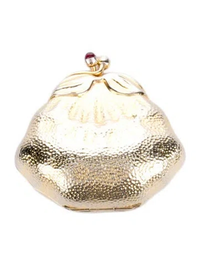 Pre-owned Judith Leiber Metal Coin Pouch In Gold/metallic