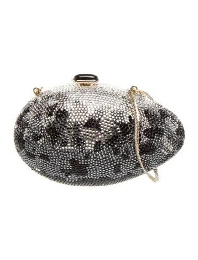 Pre-owned Judith Leiber Metal Minaudière In Black