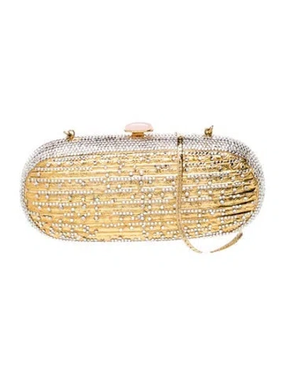 Pre-owned Judith Leiber Metal Minaudière In Gold
