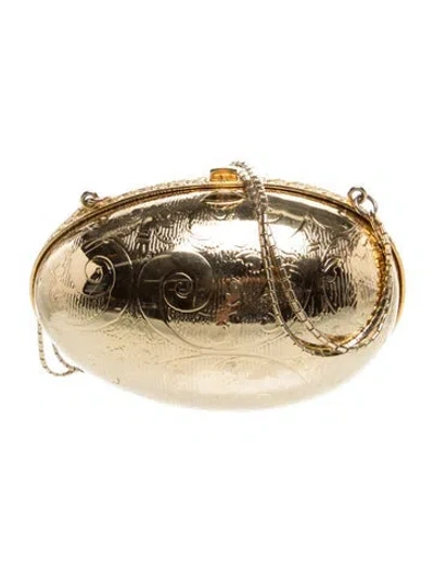 Pre-owned Judith Leiber Metal Minaudière In Gold