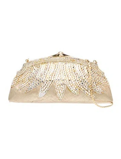 Pre-owned Judith Leiber Metal Minaudière In Gold