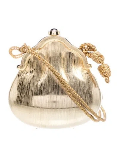 Pre-owned Judith Leiber Metal Minaudière In Gold