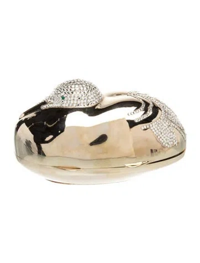 Pre-owned Judith Leiber Metal Minaudière In Gold/metallic