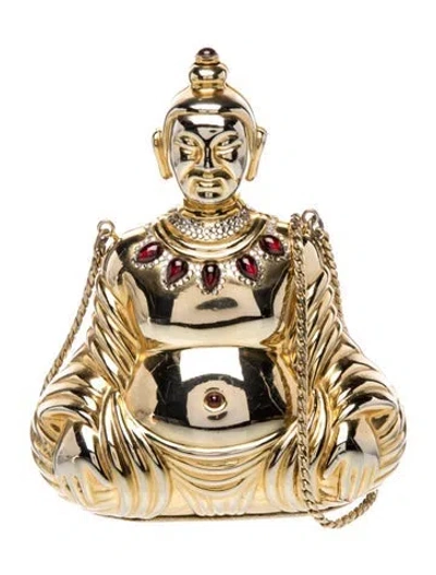 Pre-owned Judith Leiber Metal Minaudière In Gold/metallic