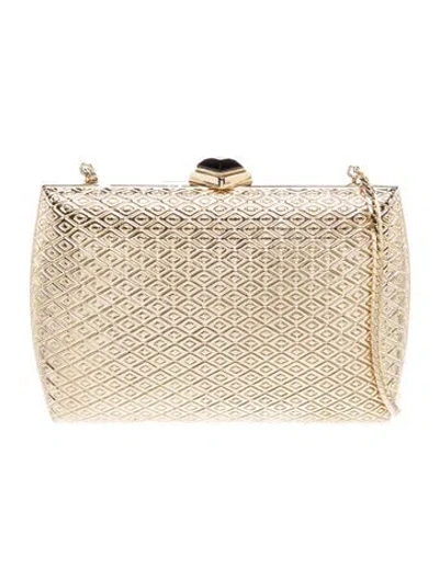 Pre-owned Judith Leiber Metal Minaudière In Gold/metallic