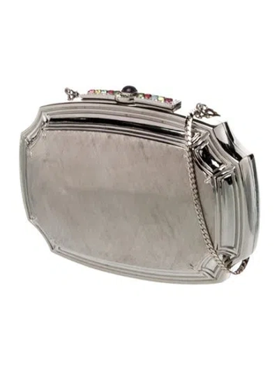 Pre-owned Judith Leiber Metal Minaudière In Neutral
