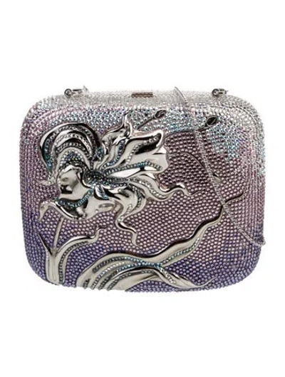 Pre-owned Judith Leiber Metal Minaudière In Purple