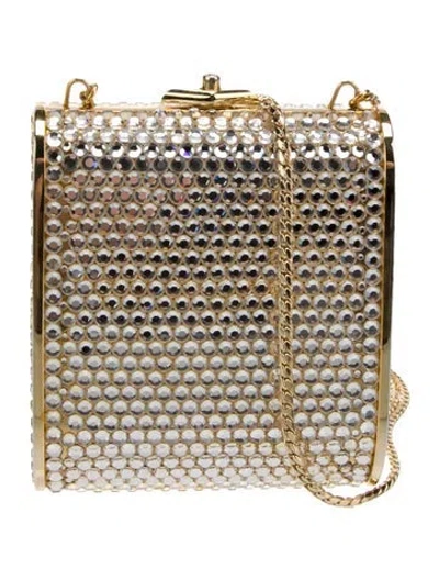 Pre-owned Judith Leiber Metal Minaudière In Silver