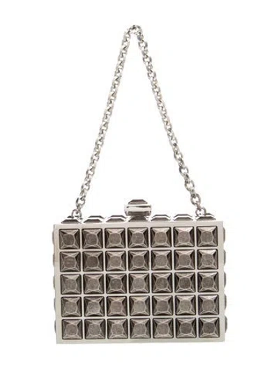 Pre-owned Judith Leiber Metal Minaudière In Silver