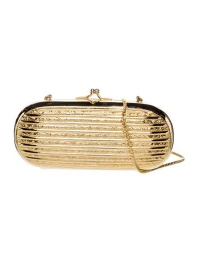 Pre-owned Judith Leiber Metal Shoulder Bag In Gold