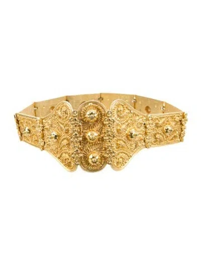 Pre-owned Judith Leiber Metal Waist Belt In Gold