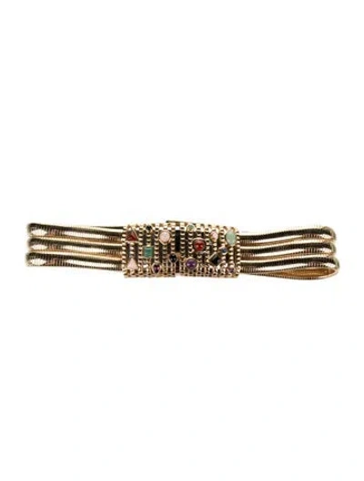 Pre-owned Judith Leiber Metal Waist Belt In Gold