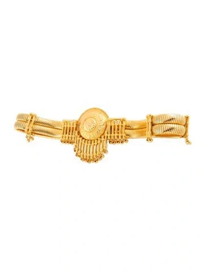 Pre-owned Judith Leiber Metal Waist Belt In Gold