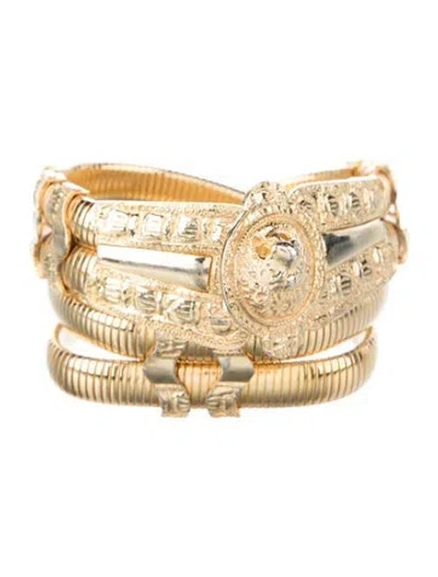Pre-owned Judith Leiber Metal Waist Belt In Gold