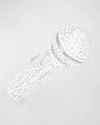 Judith Leiber Microphone Crystal Clutch Bag With Chain Strap In Silver Rhine