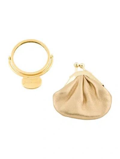 Pre-owned Judith Leiber Mini Bag And Mirror Bag Accessories In Gold