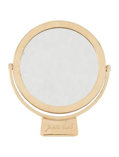 Pre-owned Judith Leiber Mini Travel Mirror In Gold