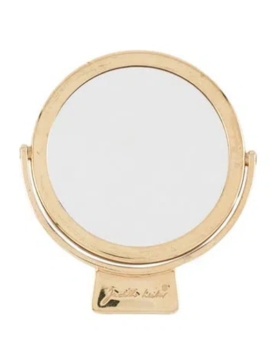 Pre-owned Judith Leiber Mini Travel Mirror In Gold