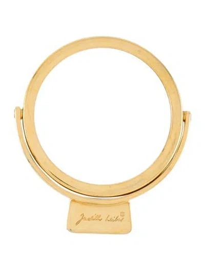 Pre-owned Judith Leiber Mini Travel Mirror In Gold
