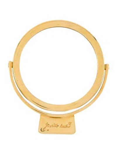 Pre-owned Judith Leiber Mini Travel Mirror In Gold