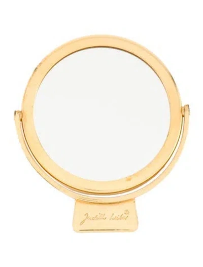Pre-owned Judith Leiber Mini Travel Mirror In Gold