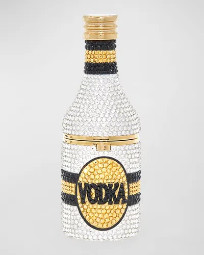 Judith Leiber Mini Vodka Bottle Crystal Pillbox In Champagne Multi