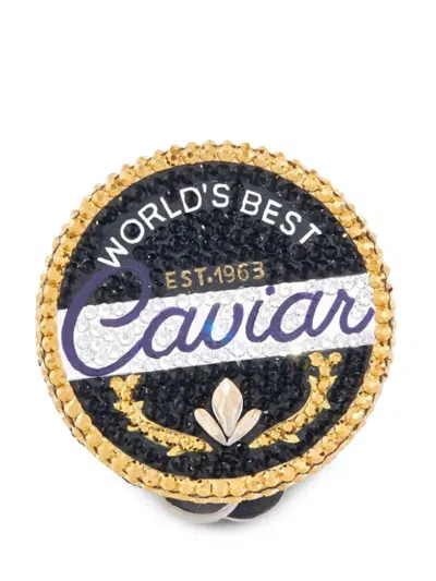 Judith Leiber Mini World's Best Caviar Crystal-embellished Box In Black