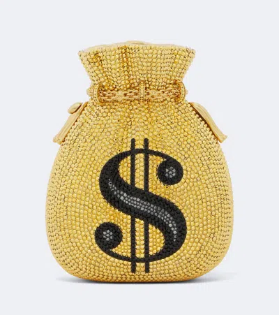 Judith Leiber Money Bag Crystal-embellished Clutch In Gold