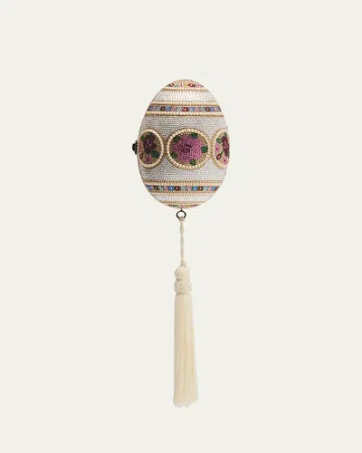 Judith Leiber Mosaic Crystal Egg Clutch Bag In Neutral