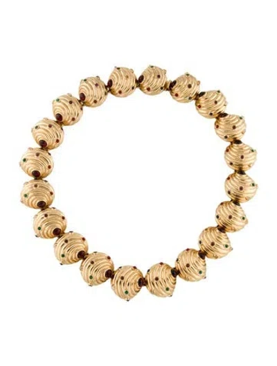 Pre-owned Judith Leiber Multi Stone Choker Necklace, 16.5"
