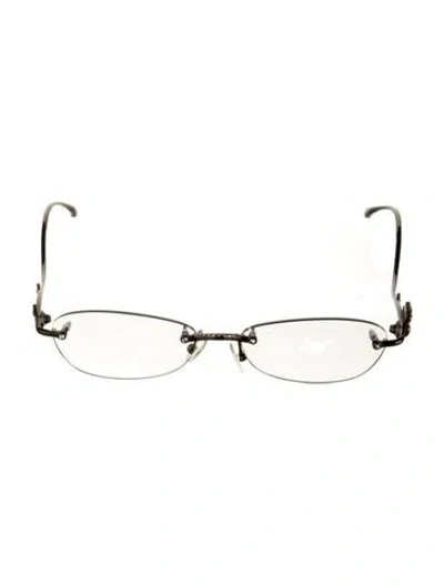 Pre-owned Judith Leiber Narrow Eyeglasses In Black