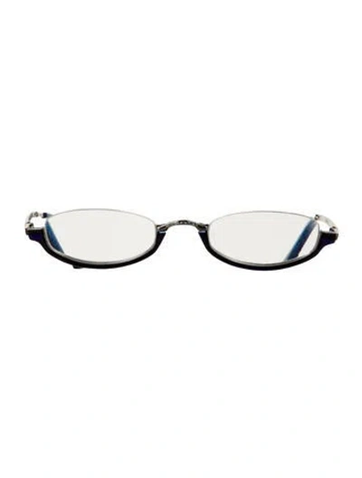 Pre-owned Judith Leiber Narrow Eyeglasses In Blue