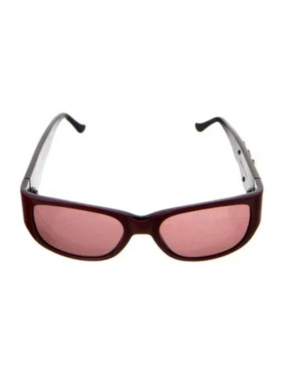 Pre-owned Judith Leiber Narrow Tinted Sunglasses In Red