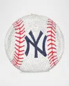Judith Leiber Ny Yankees Baseball Minaudiere In Silver