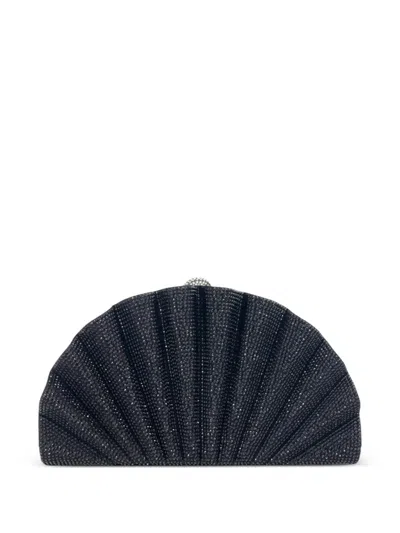 Judith Leiber Origami Fan Crystal-embellished Clutch Bag In Black