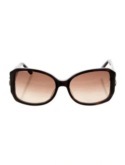 Pre-owned Judith Leiber Oversize Gradient Sunglasses In Brown