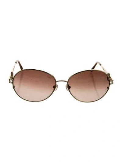Pre-owned Judith Leiber Oversize Gradient Sunglasses In Gold