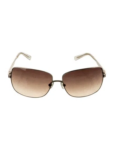 Pre-owned Judith Leiber Oversize Gradient Sunglasses In Gold
