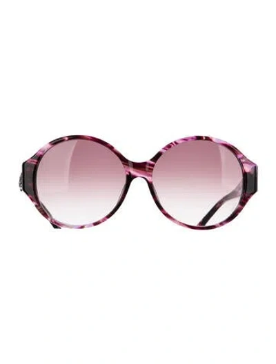 Pre-owned Judith Leiber Oversize Gradient Sunglasses In Purple