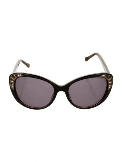 Pre-owned Judith Leiber Oversize Tinted Sunglasses In Black