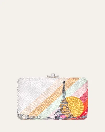 Judith Leiber Paris Golden Hour Crystal Clutch Bag In Silver Vintage Rose