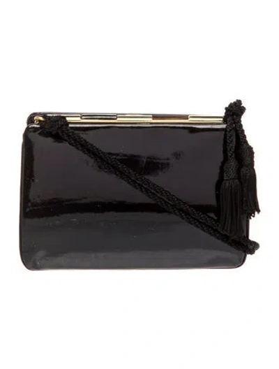 Pre-owned Judith Leiber Patent Leather Crossbody Bag In Black