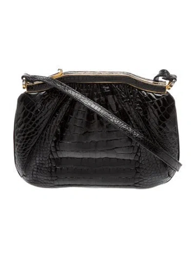Pre-owned Judith Leiber Patent Leather Crossbody Bag In Black