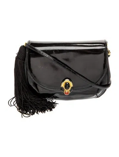 Pre-owned Judith Leiber Patent Leather Crossbody Bag In Black