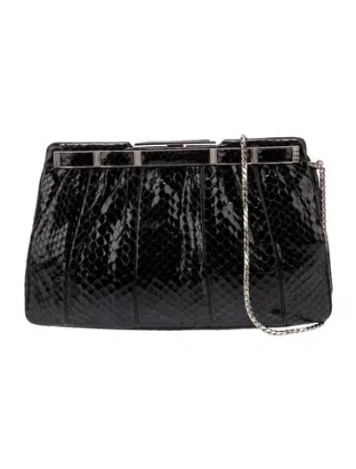 Pre-owned Judith Leiber Patent Leather Evening Bag In Black