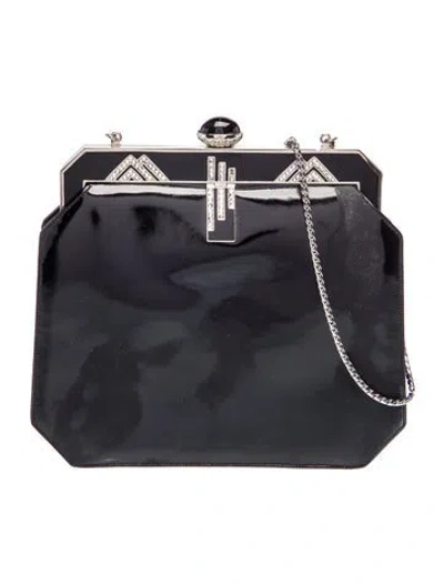 Pre-owned Judith Leiber Patent Leather Evening Bag In Black